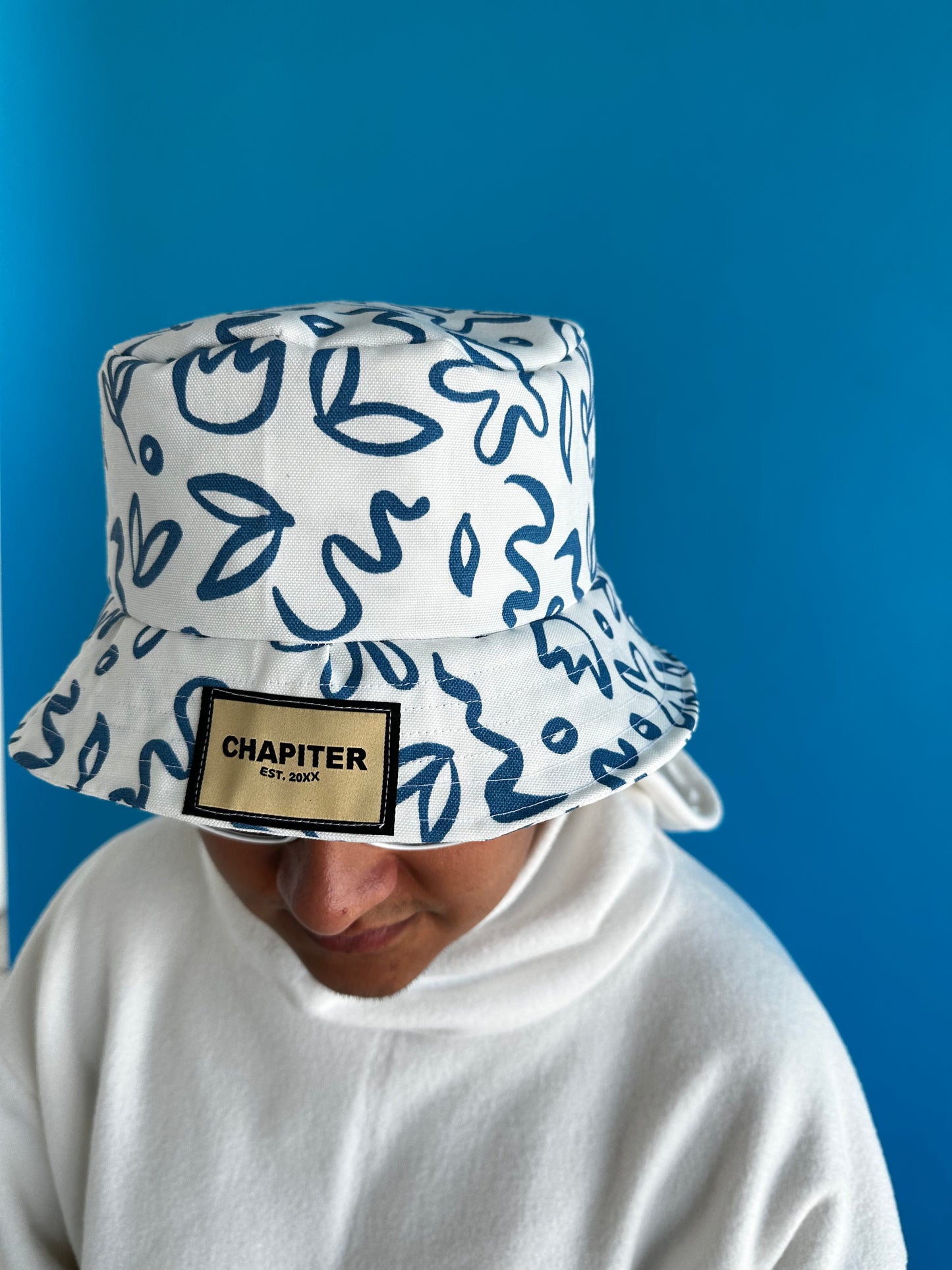 Blue Squiggle Bucket Hat