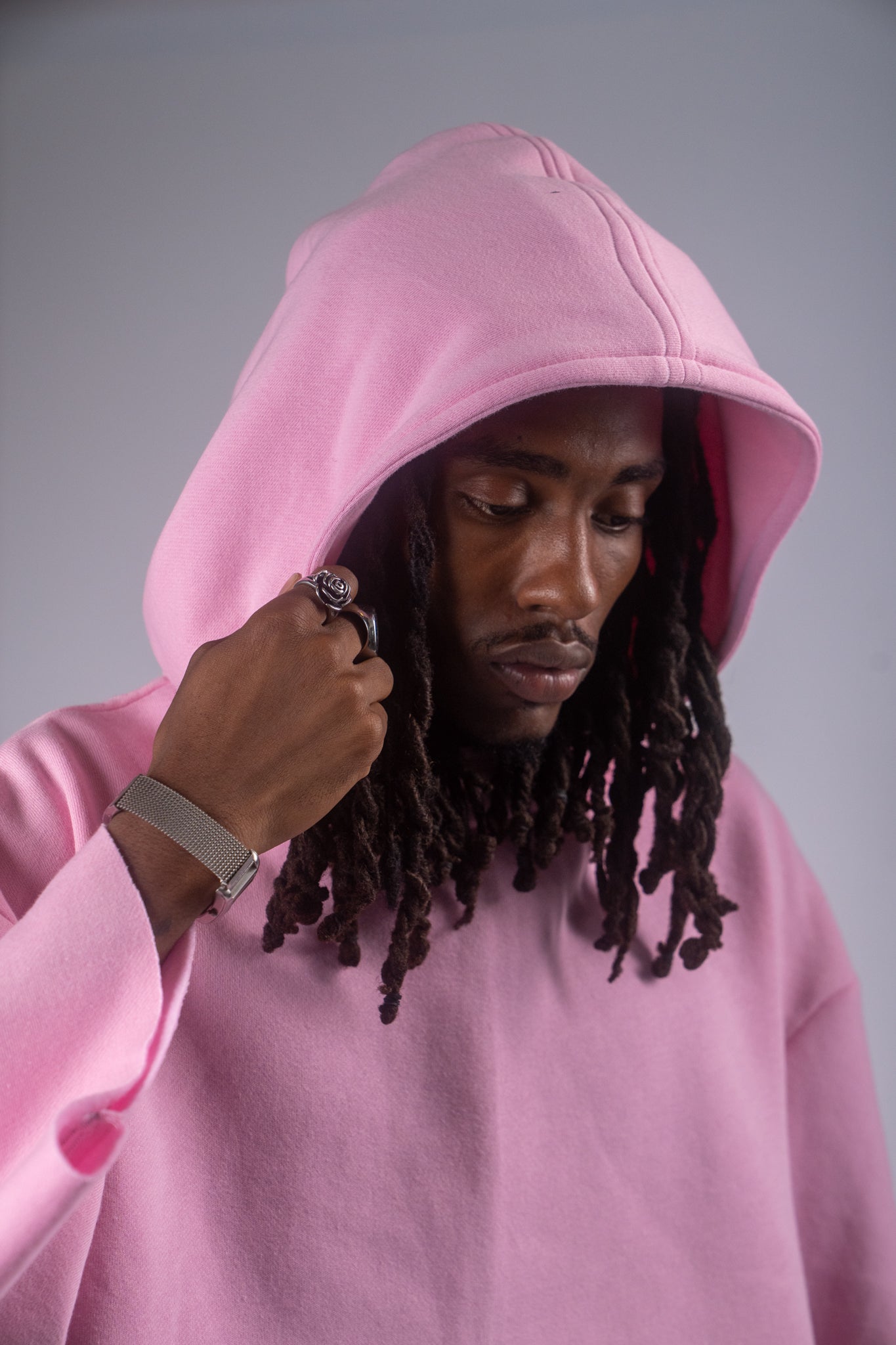Pink Cropped Hoodie