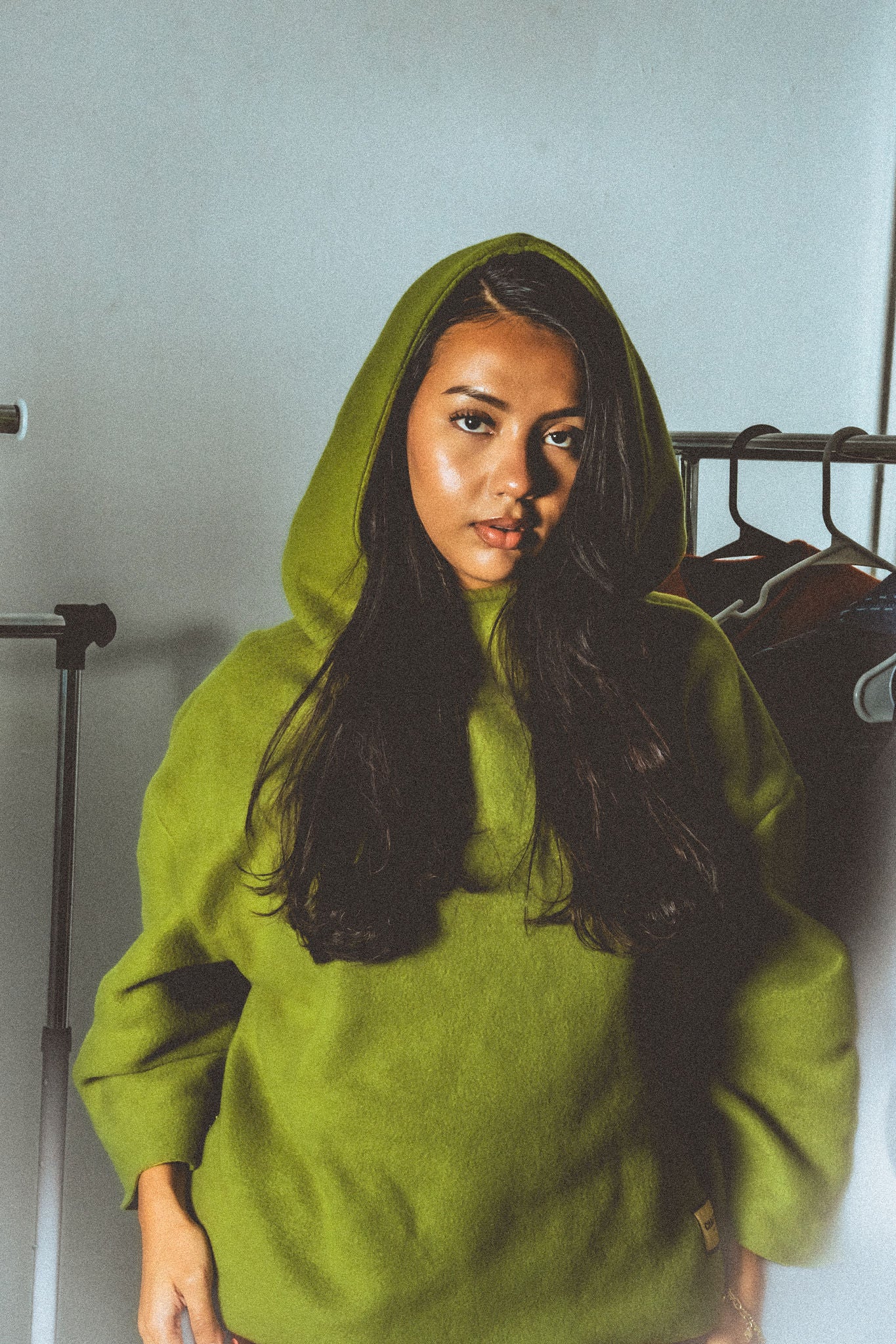 Green Cropped Hoodie