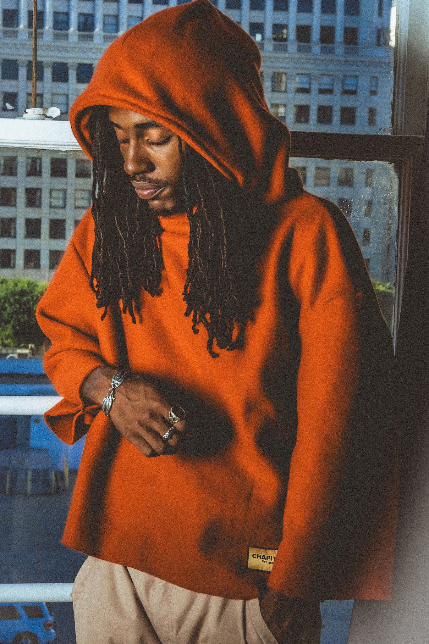 Orange Cropped Hoodie