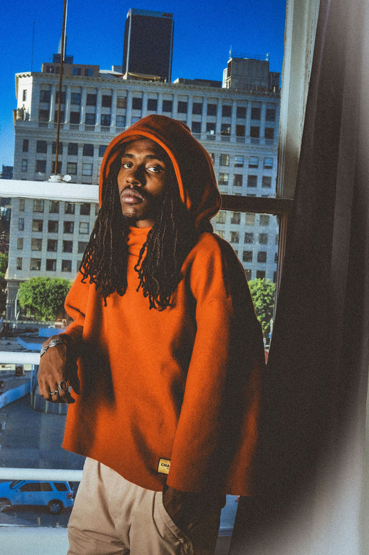 Orange Cropped Hoodie